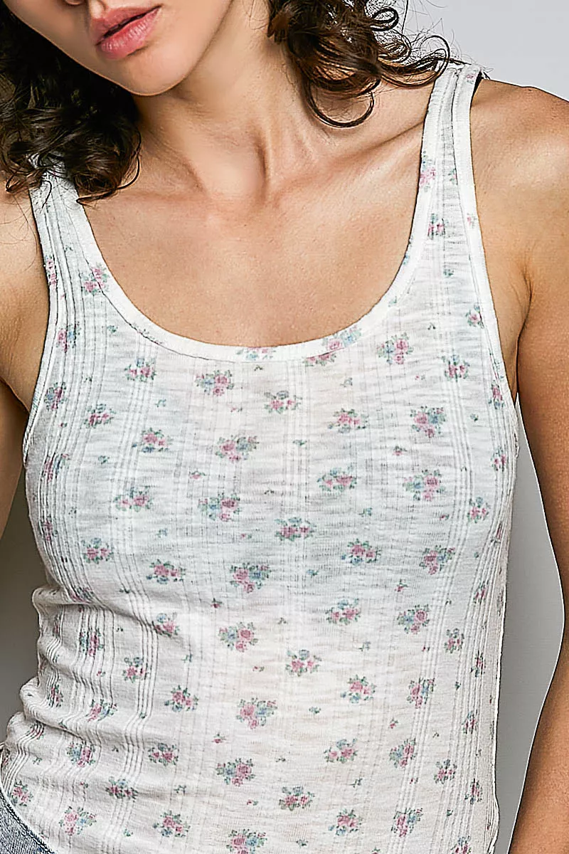 POL All Over Floral Ribbed Tank, image 6