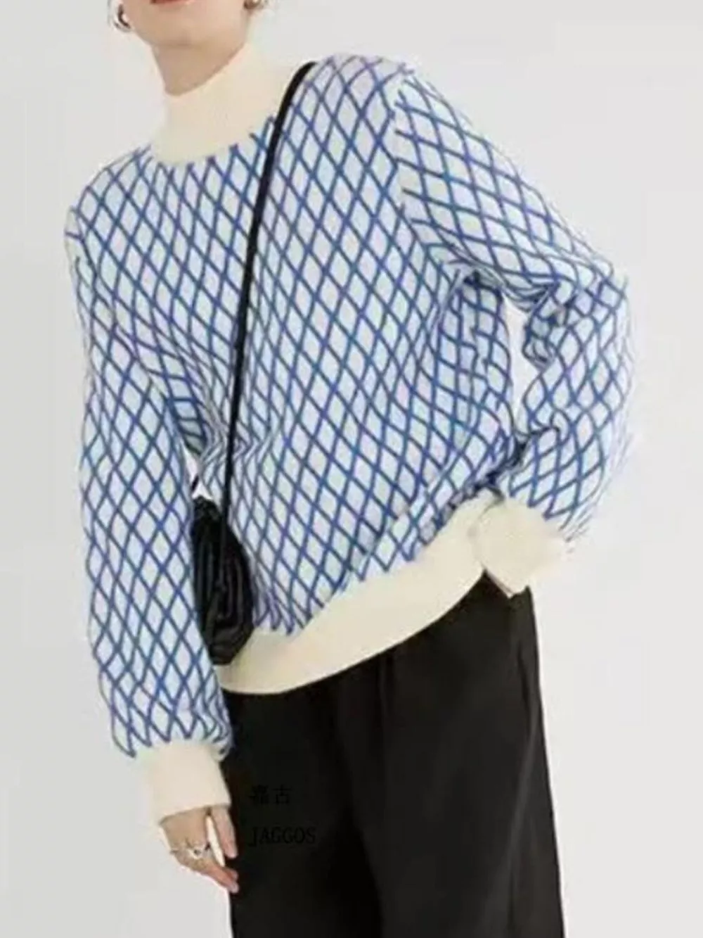 Geometric Pattern Turtleneck Sweater, image 5