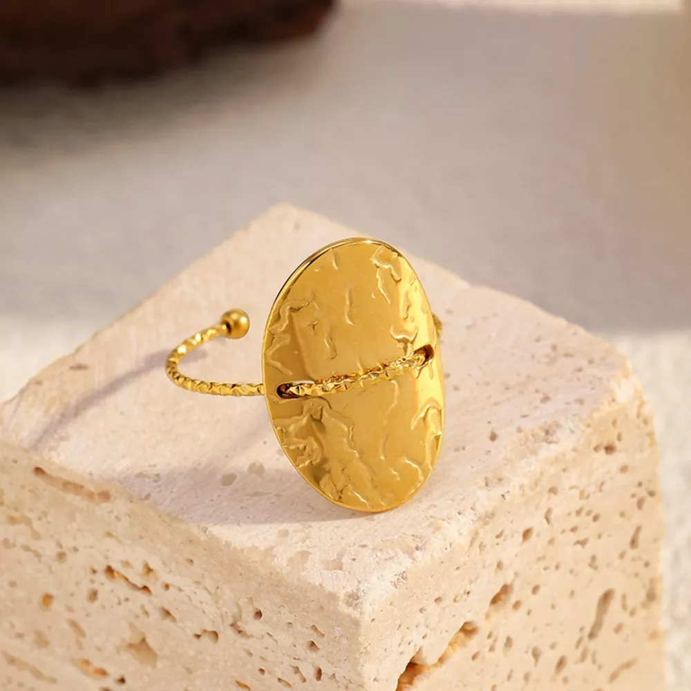 Hammered Disc Open Ring, image 5
