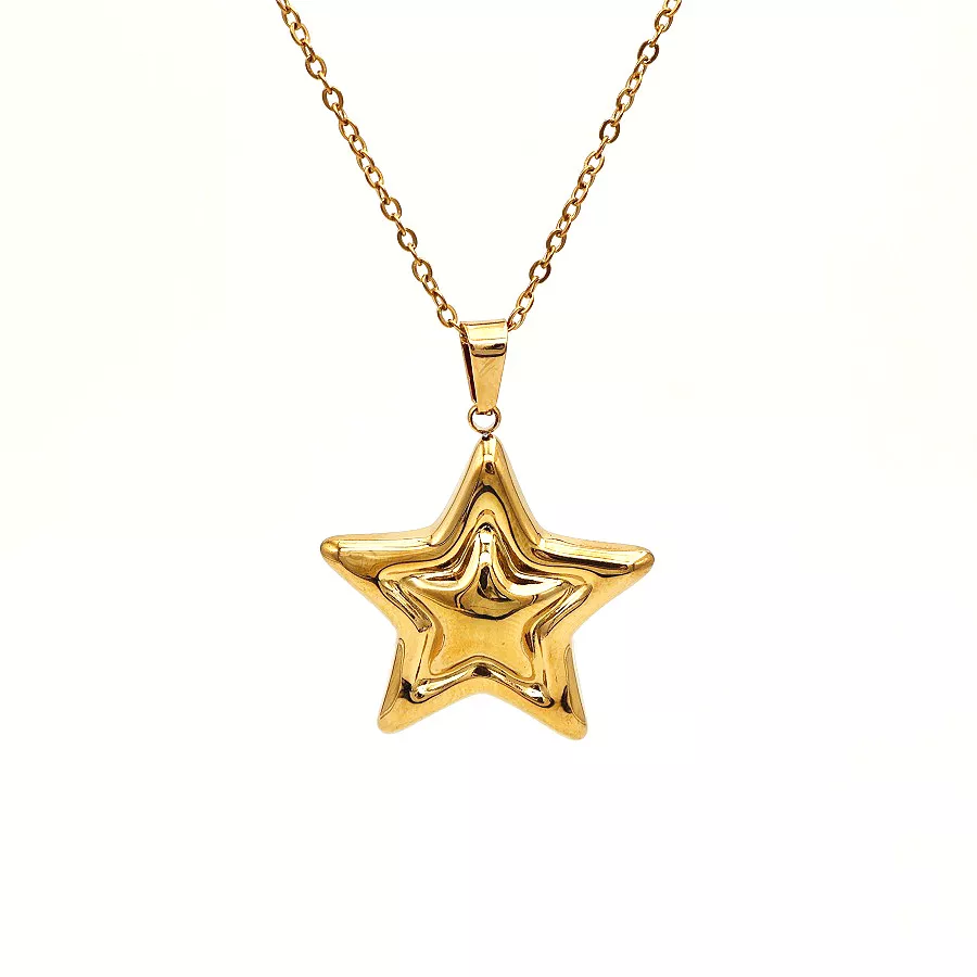 Stainless Steel Zircon Star Necklace, image 4