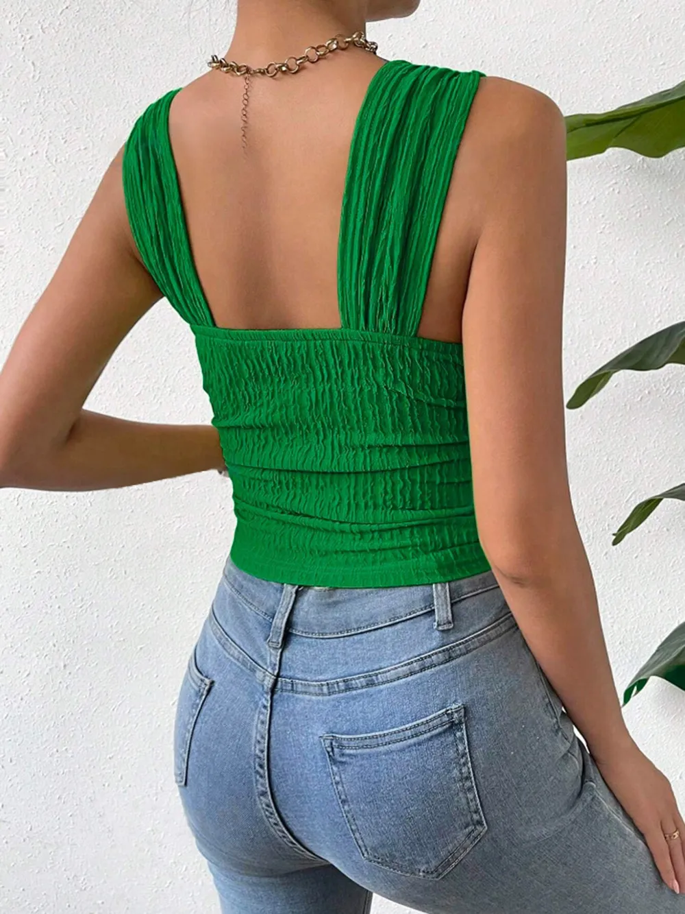 Textured Square Neck Wide Strap Tank, image 23