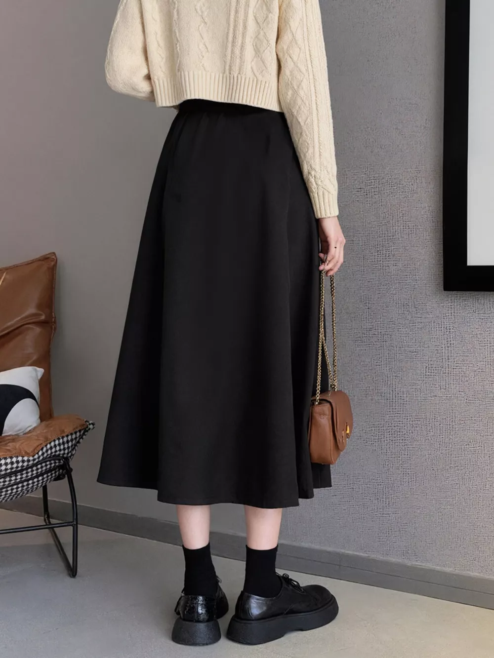 Asymmetrical Hem A-Line Skirt, image 6