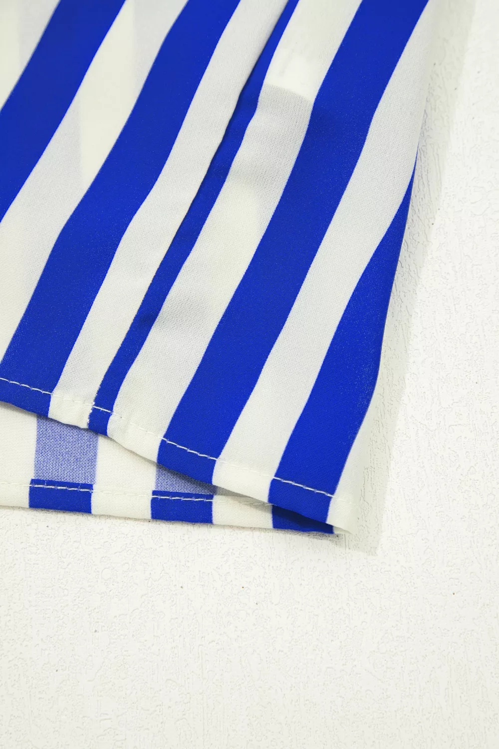 Stripe Balloon Sleeve Loose Button Up Shirt, image 9