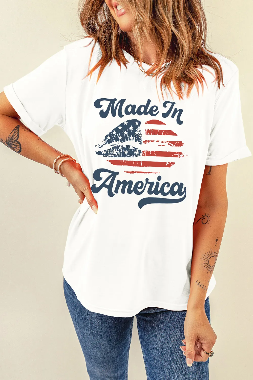 Graphic Round Neck Short Sleeve T-Shirt, image 4