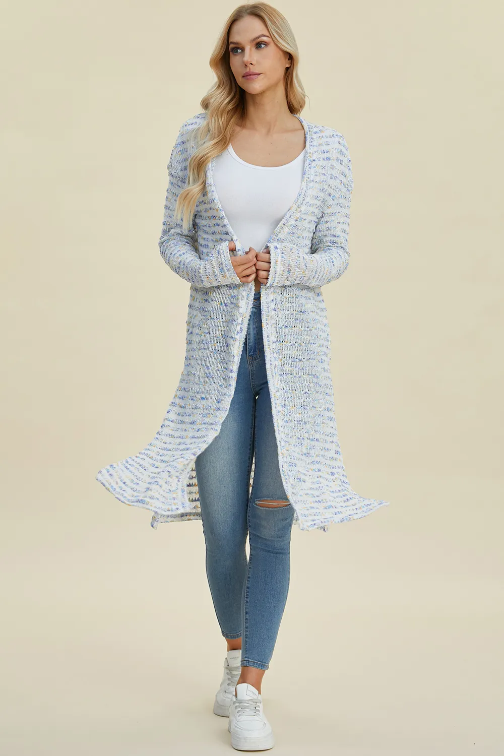 Full Size Open Front Longline Cardigan, image 26