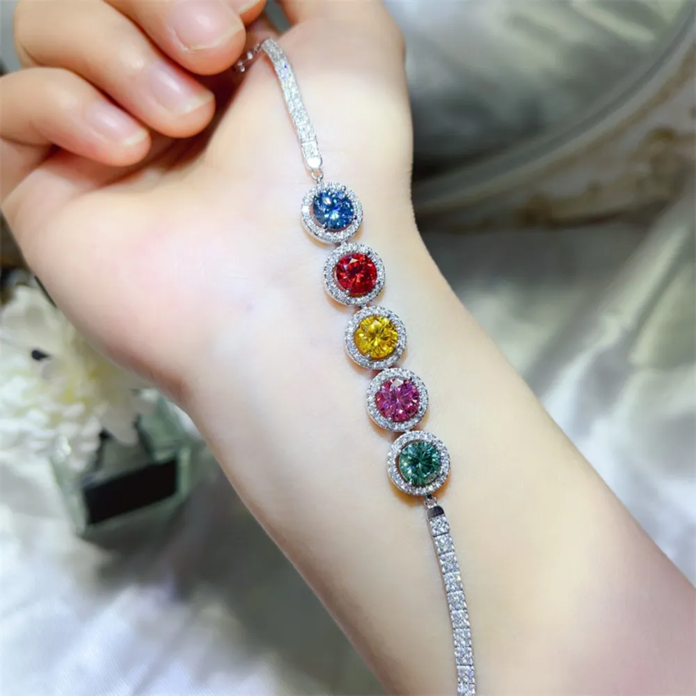 5 Carat 925 Sterling Silver Moissanite Bracelet, image 2