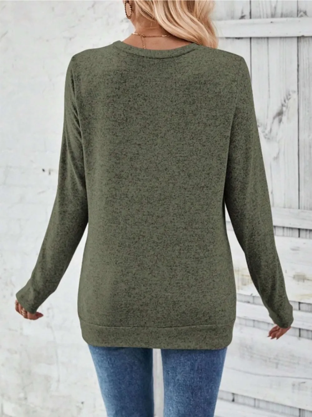 Round Neck Long Sleeve T-Shirt, image 15