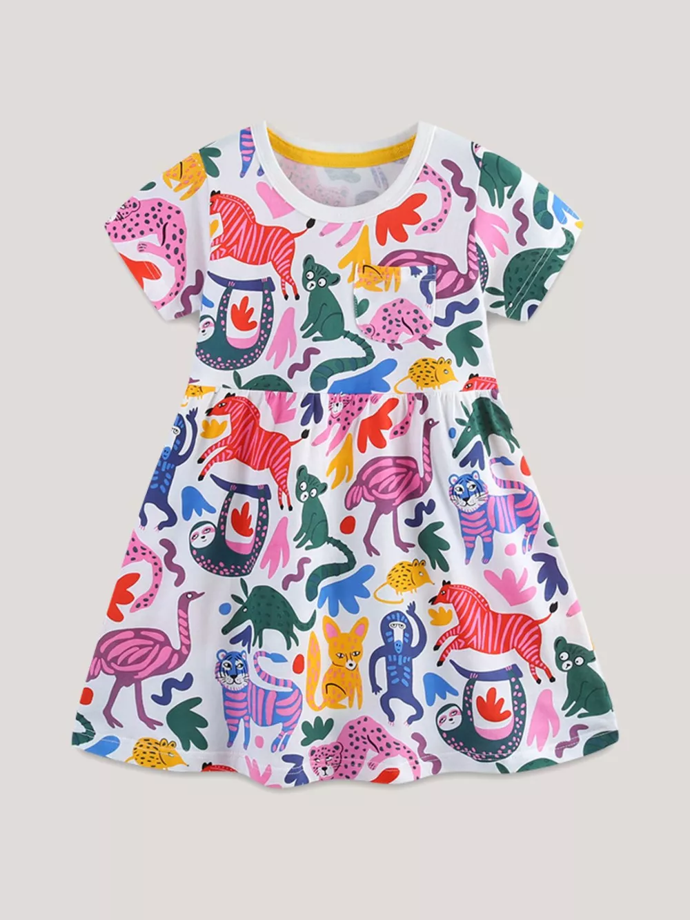 Children's Animal Print Short Sleeve Dress, image 2