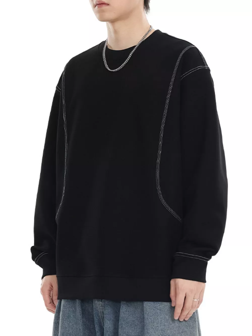Men's Plus Size Round Neck Long Sleeve Sweatshirt, image 5