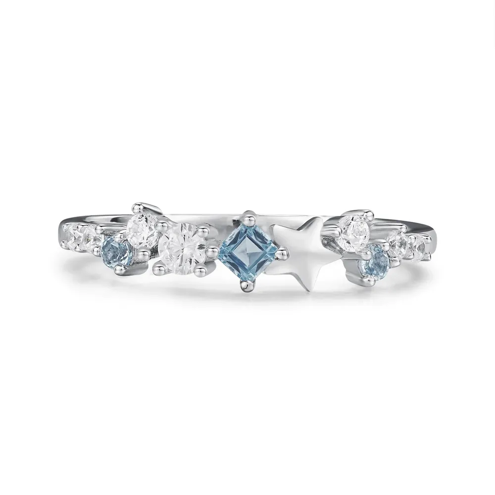 Star Inlaid Zircon Ring, image 4