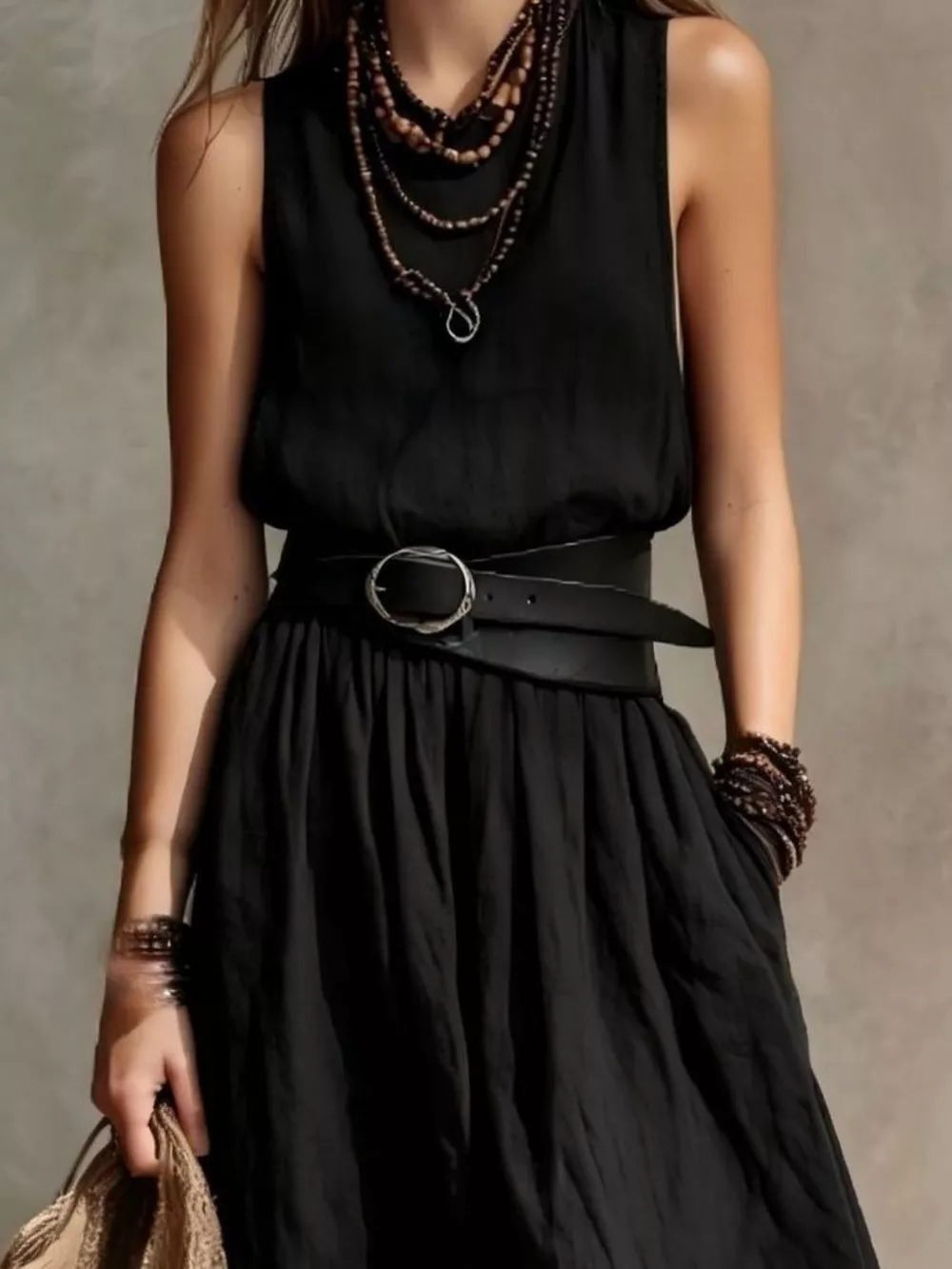 Full Size Round Neck Sleeveless Maxi Dress Plus Size, image 11