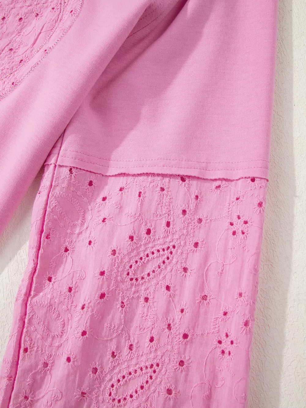 Heart Pattern Long Sleeve Patchwork Top, image 6