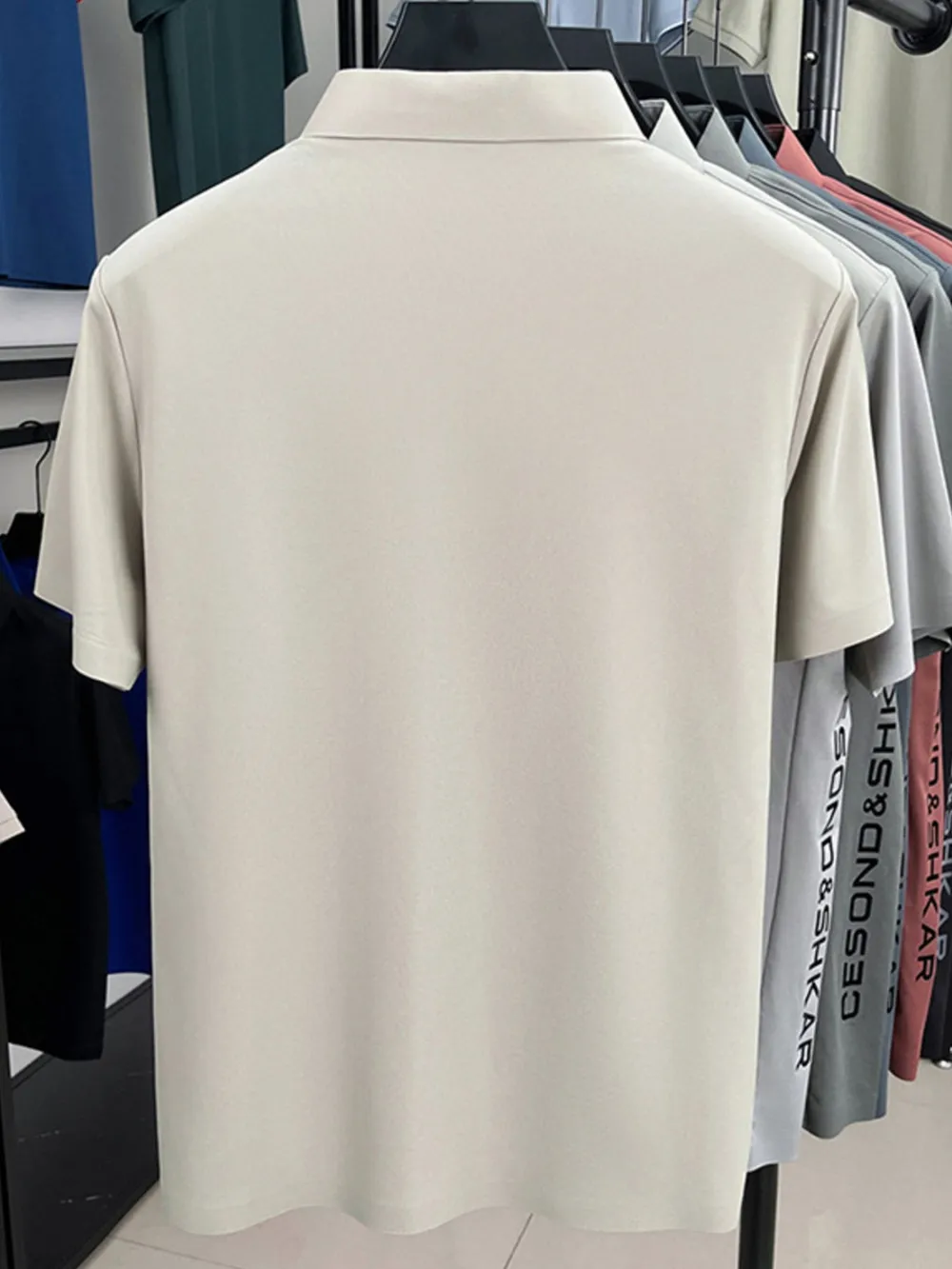 Men's Plus Size Letter Short Sleeve Polo, image 8