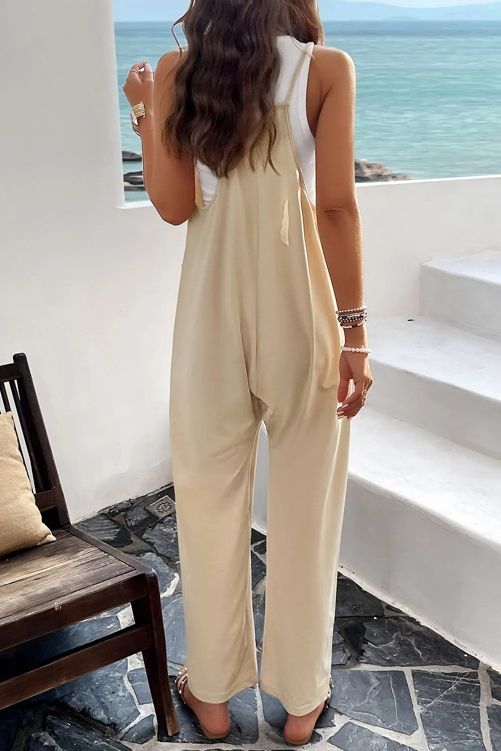 Pocketed Spaghetti Strap Overalls, image 34