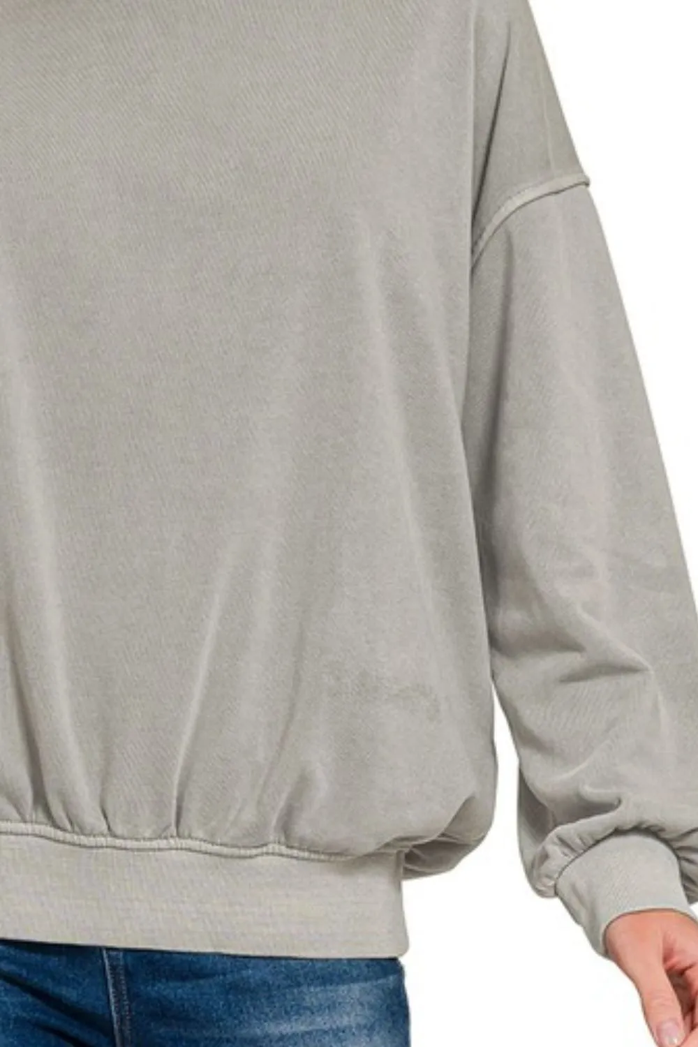 Soft Fleece Pigment Dye Round-neck Sweatshirts, image 3