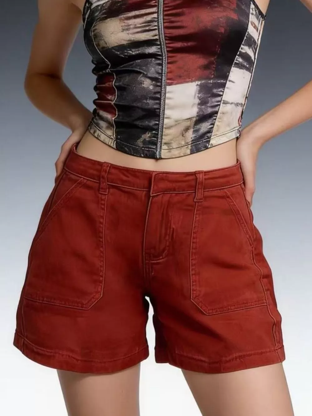 Pocketed Denim Shorts, image 10