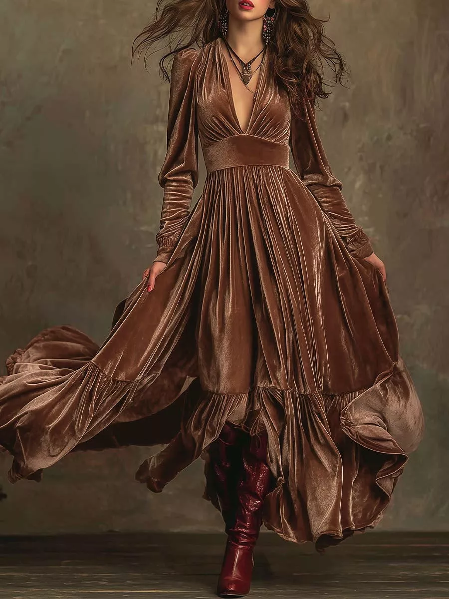 Ruffled Hem Long Sleeve Dress, image 12