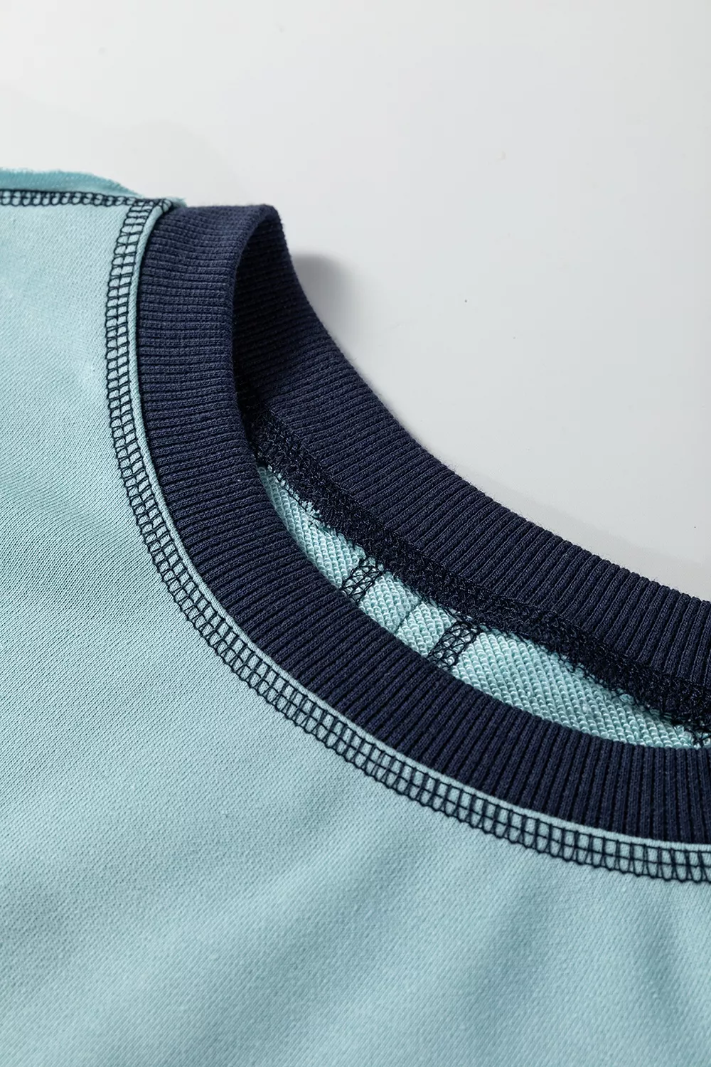 Contrast Edge Colorblock Patchwork Crop Sweatshirt, image 5