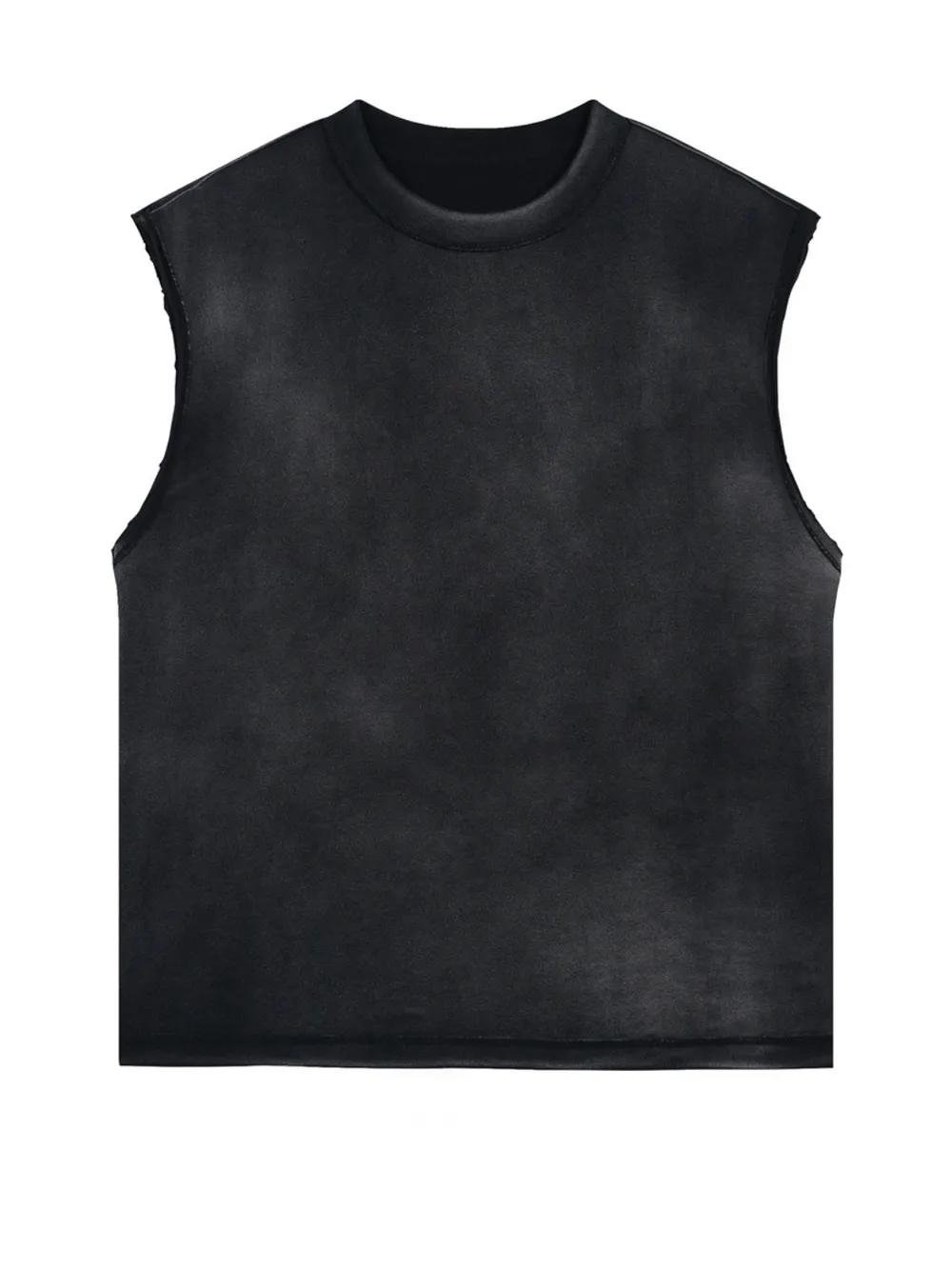 Men's Washed Round Neck Sleeveless Top
