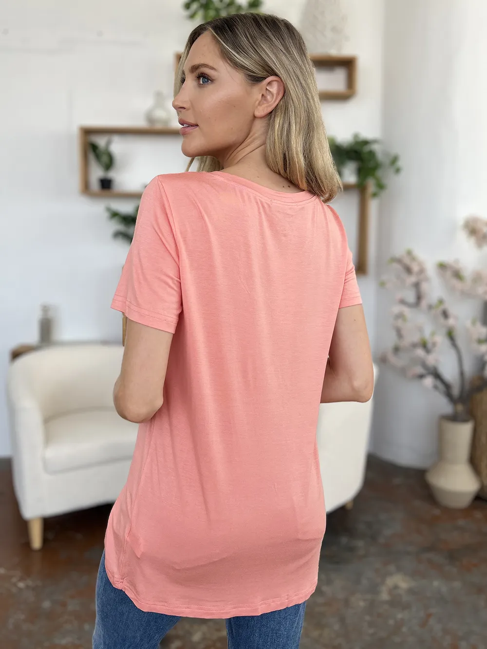 Bamboo Full Size V-Neck Short Sleeve T-Shirt, image 22