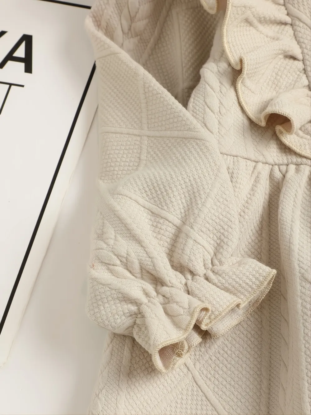 Children's Ruffled Bow Collared Neck Dress, image 6