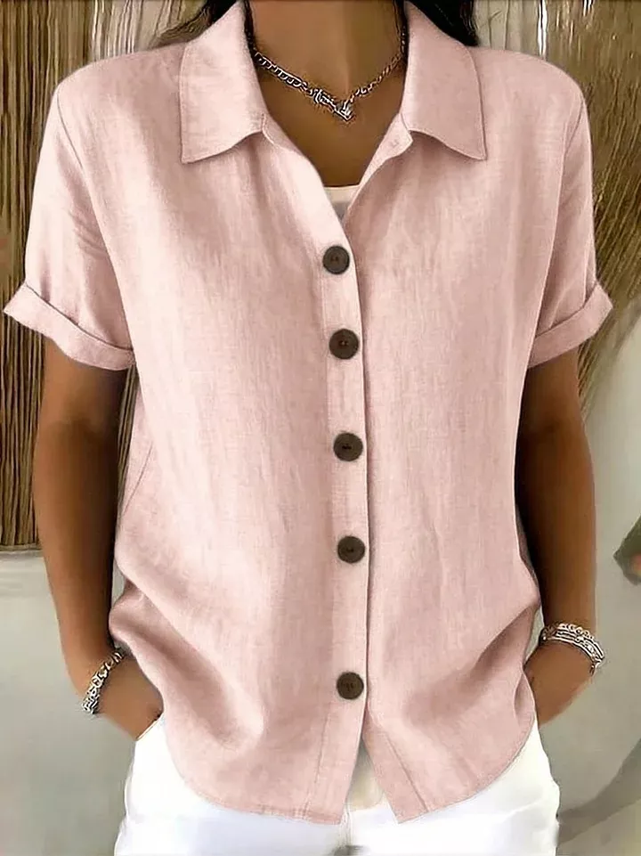 Full Size Button-Down Short Sleeve Shirt Plus Size, image 12
