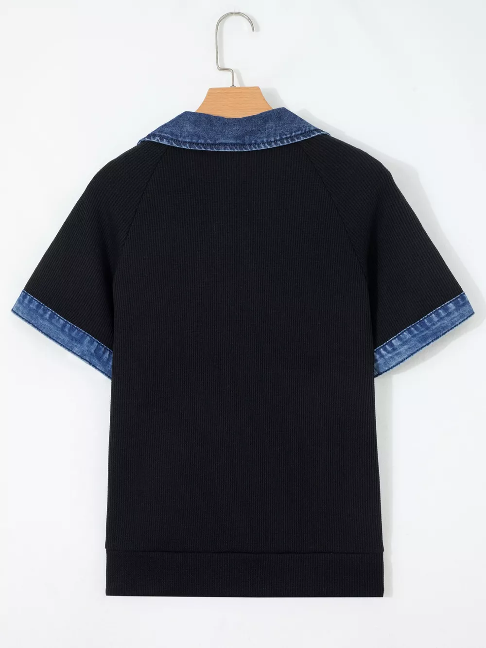 Denim Trim Button Detail Top, image 7