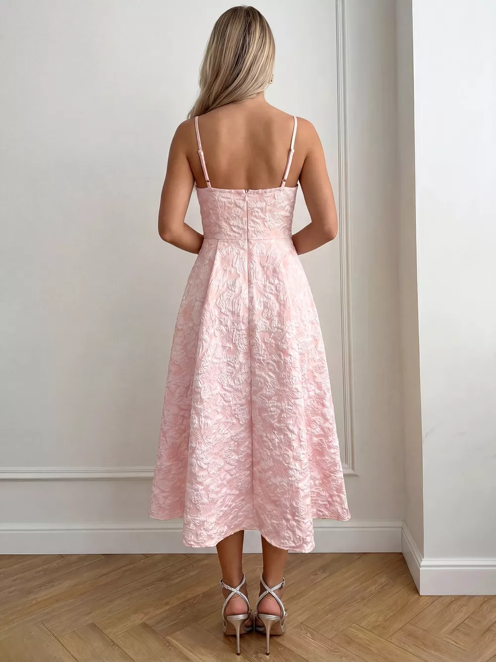 Textured A-Line Midi Dress, image 4