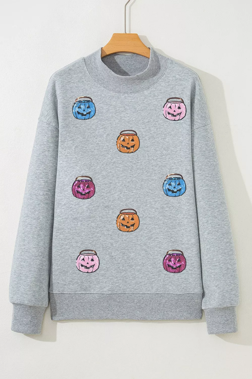 Halloween Pumpkin Long Sleeve Sweatshirt, image 4
