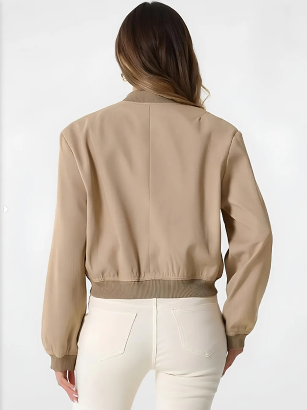 Pocketed Snap Down Baseball Collar Jacket, image 3