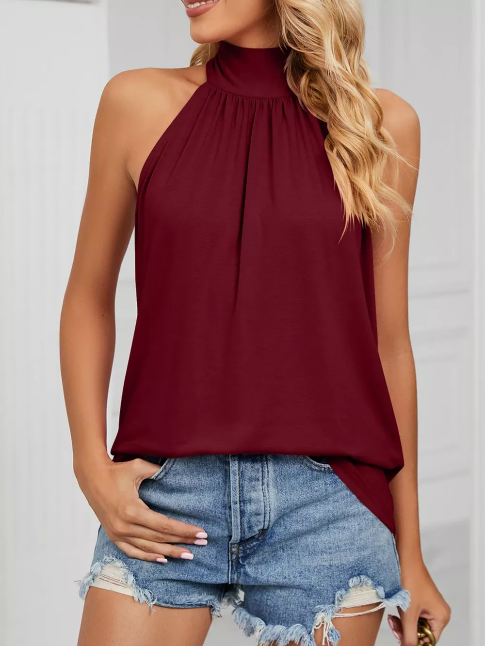 High Neck Tie Back Cami, image 19
