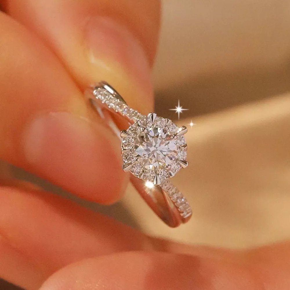 1 Carat Moissanite 925 Sterling Silver Ring, image 3