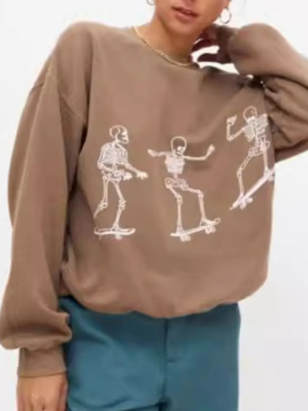 Skeleton Graphic Oversized Sweatshirt, image 12