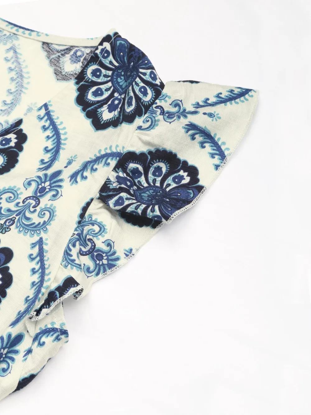 Printed V-Neck Cap Sleeve Dress, image 10