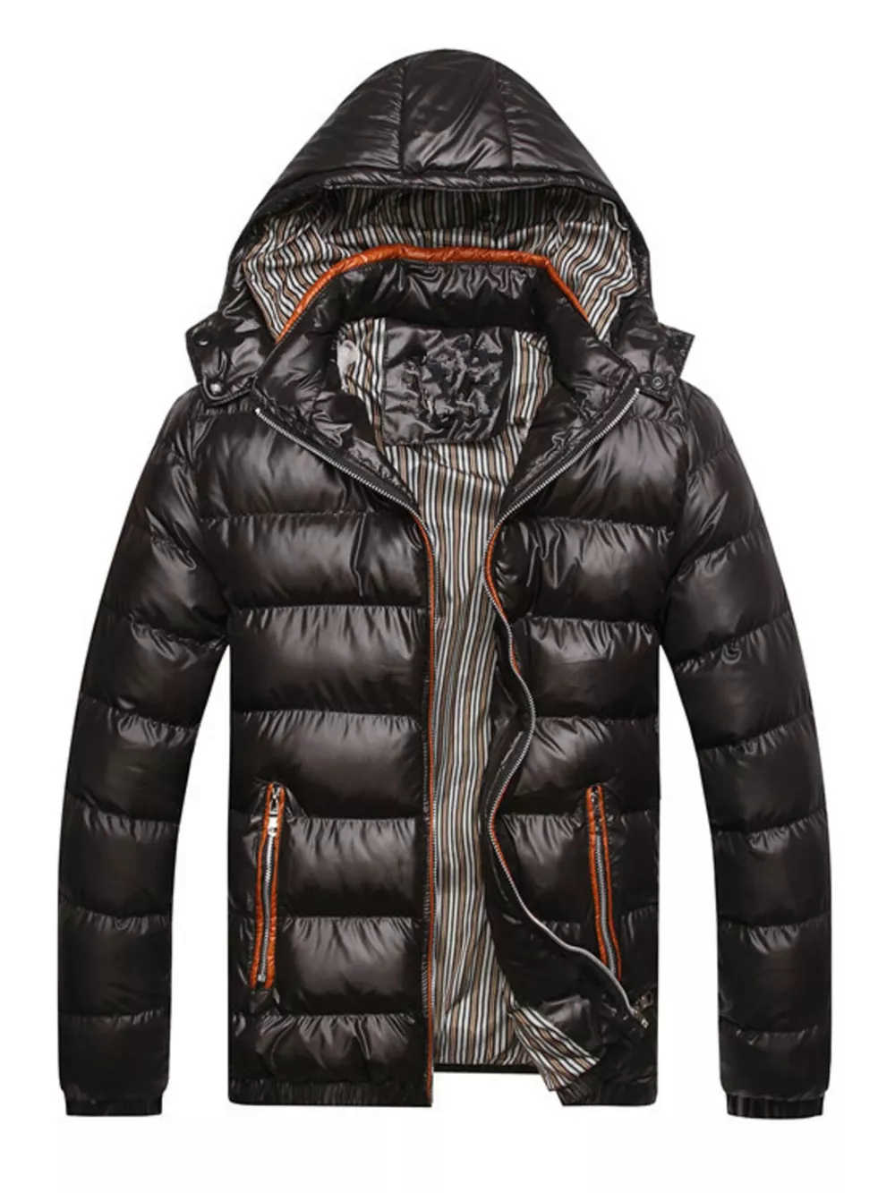 Men's Plus Size Lightweight Hooded Puffer Jacket