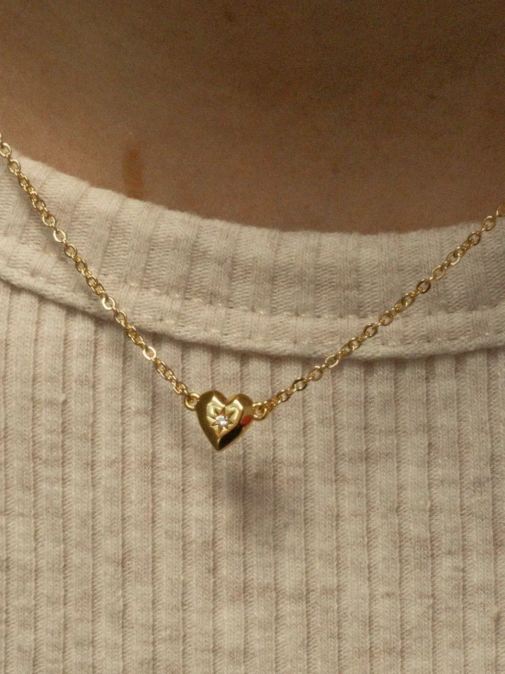 Zircon Heart Pendant Necklace