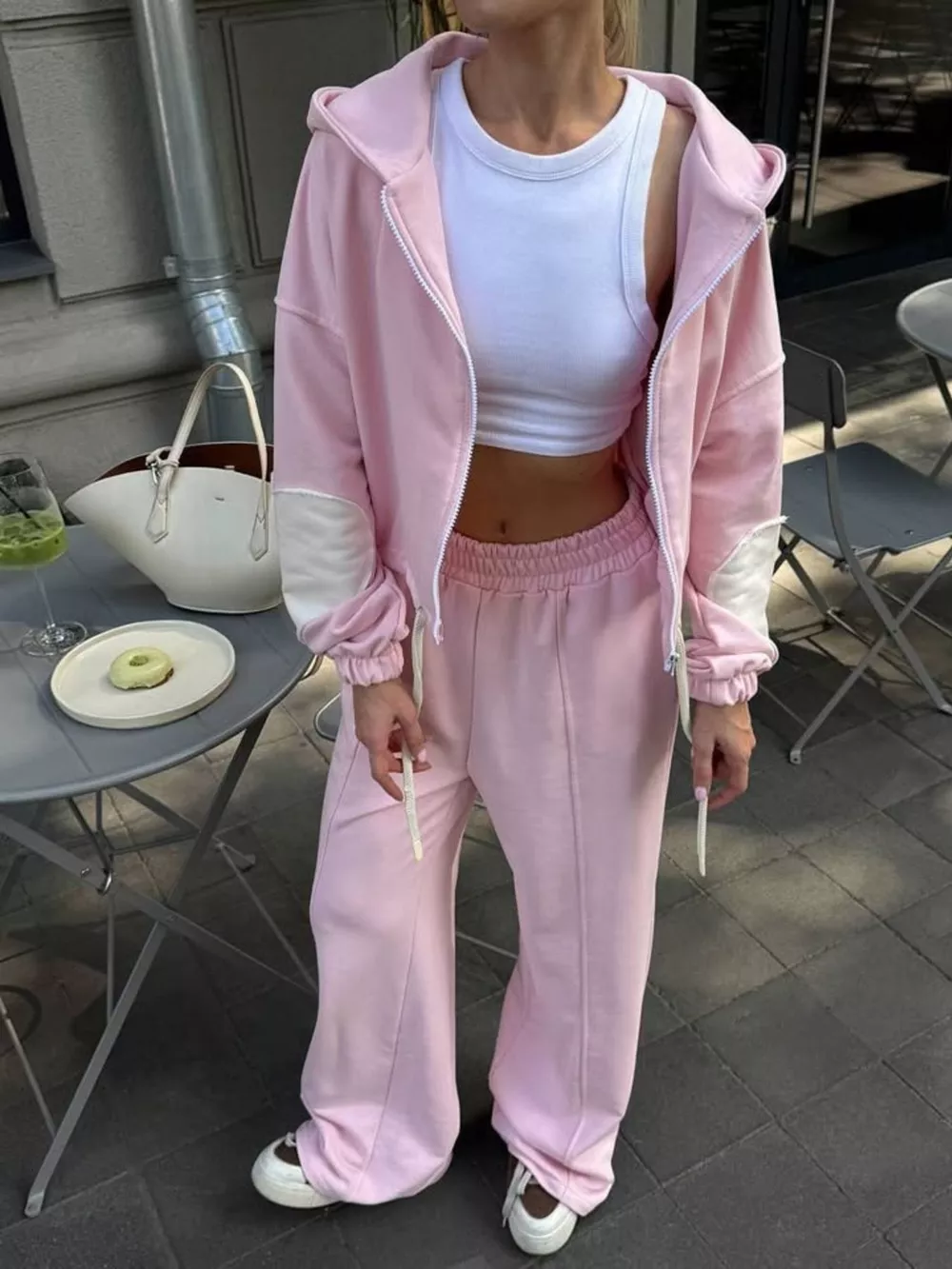 Zip Up Hoodie and Wide-Leg Pants Set, image 23