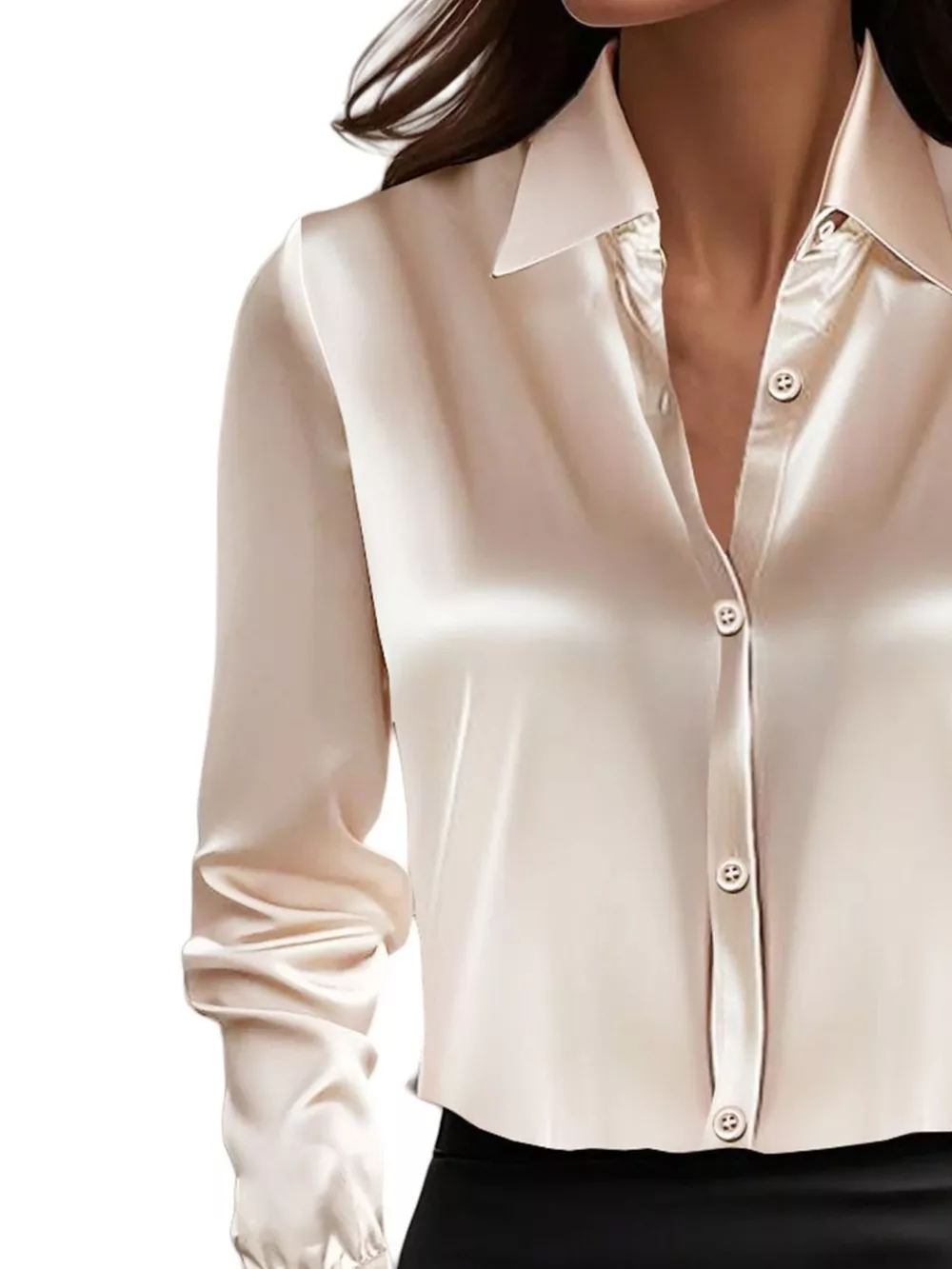 Full Size Button Down Collared Neck Long Sleeve Shirt Plus Size, image 13
