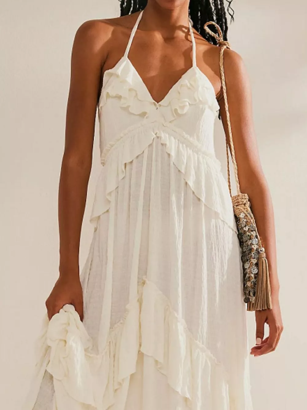 Ruffled Halter Neck Maxi Dress, image 24