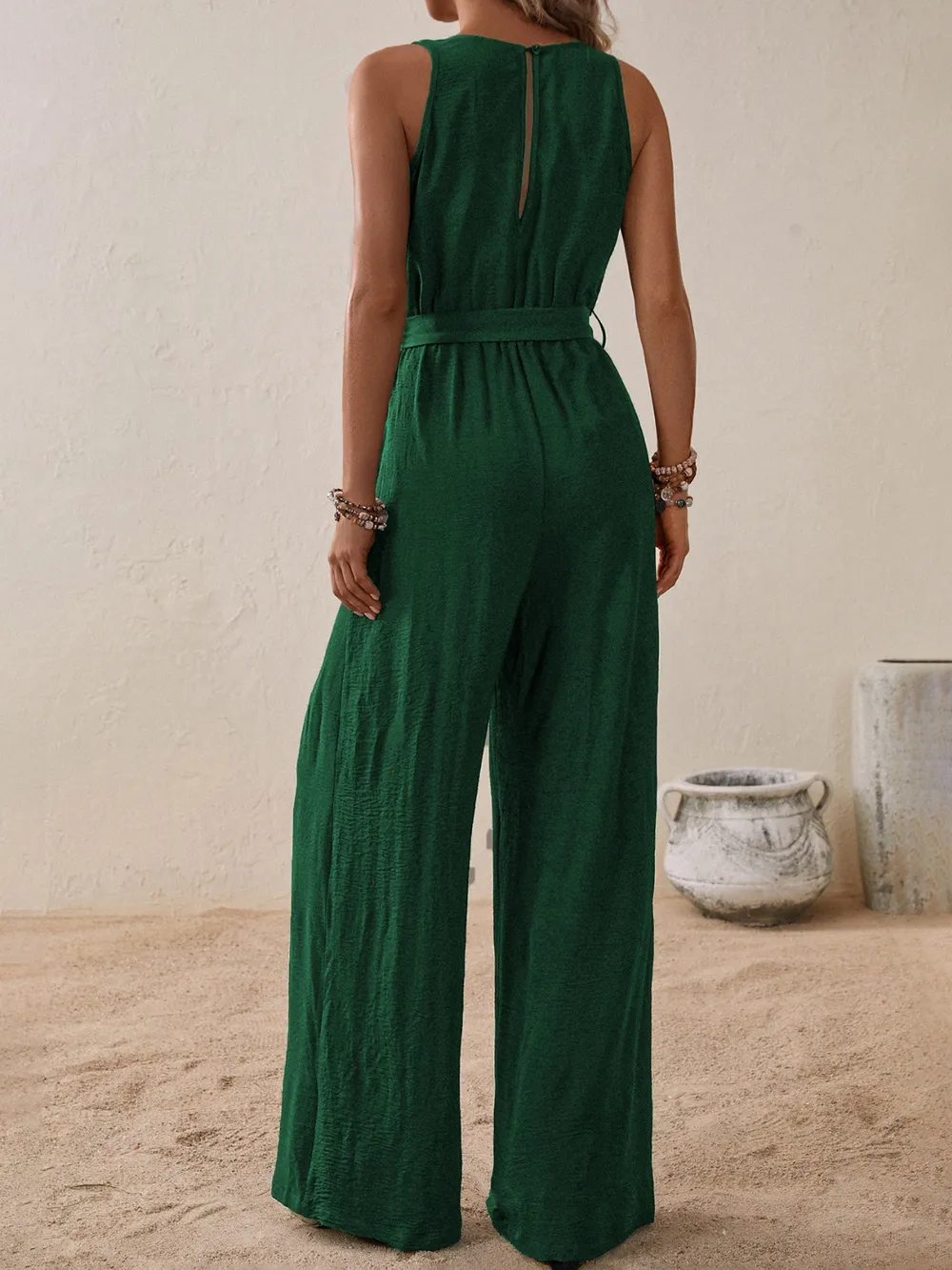 Tied Surplice Sleeveless Wide Leg Jumpsuit, image 23