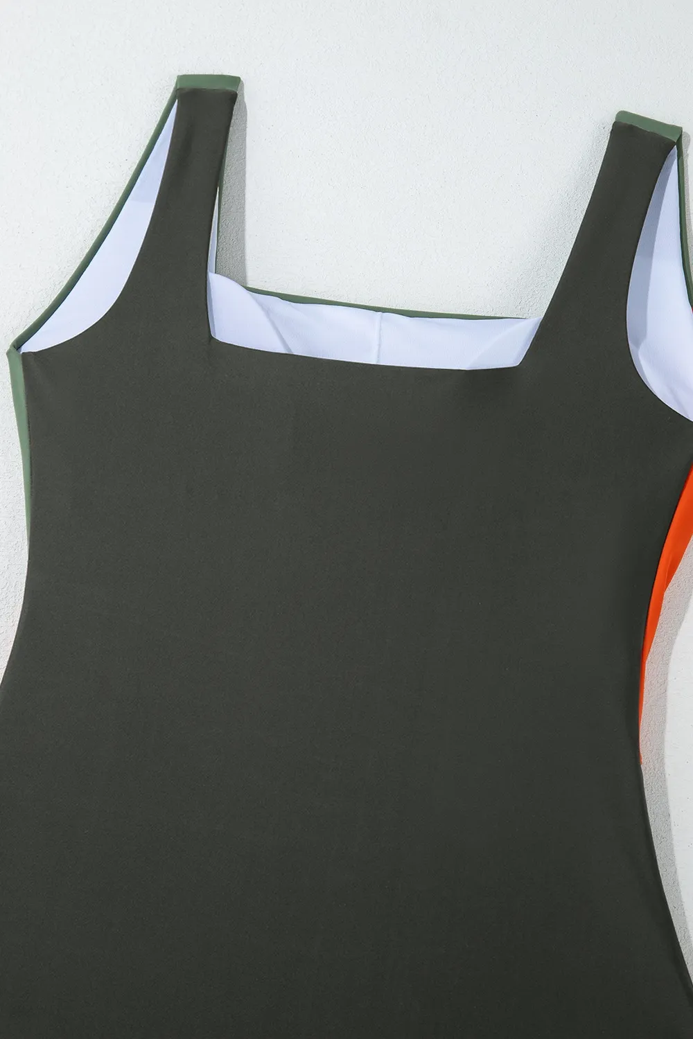 Color Block Padded Square Neck One Piece Swimsuit, image 8