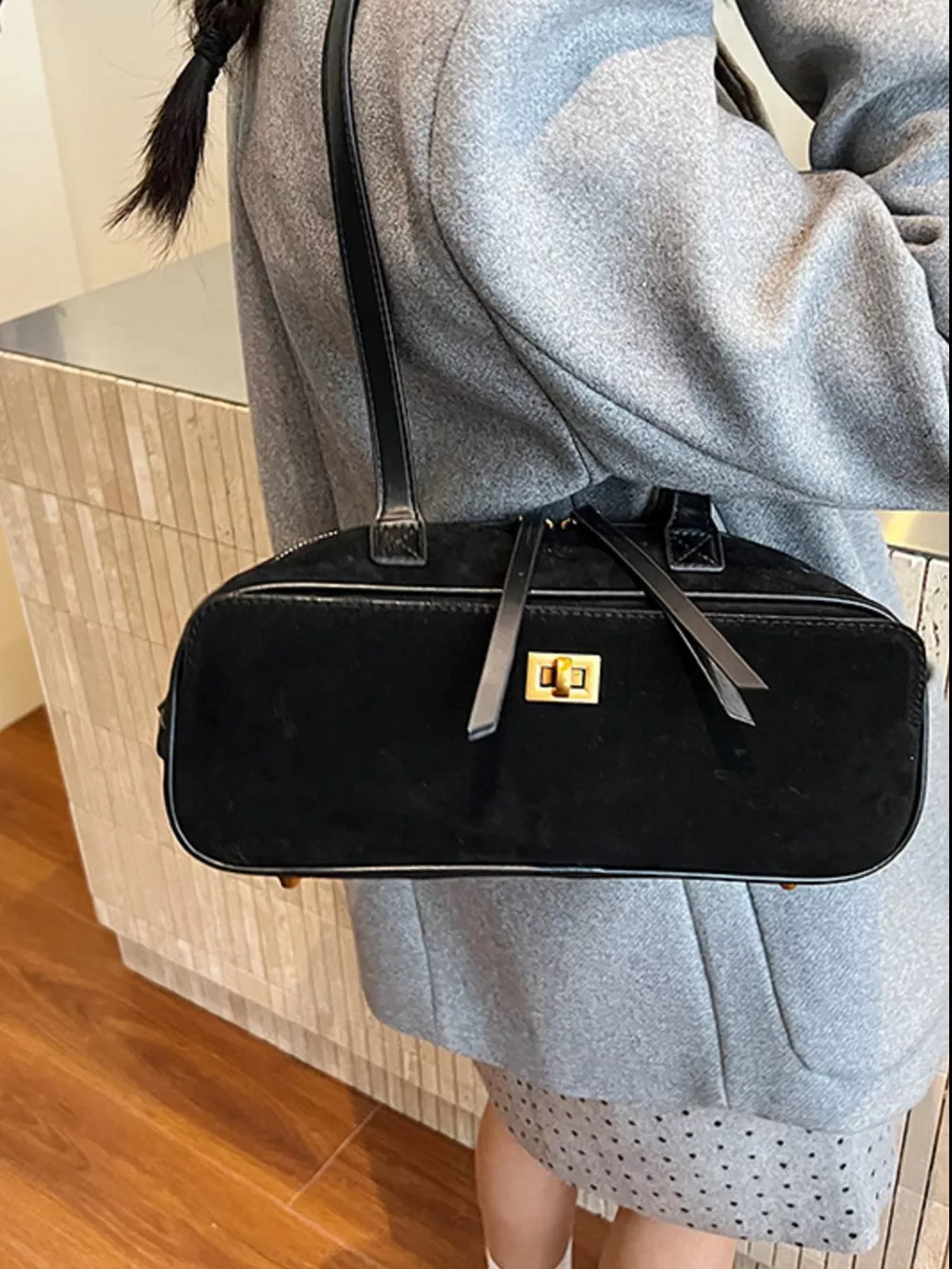 Suede Leather Shoulder Bag, image 2