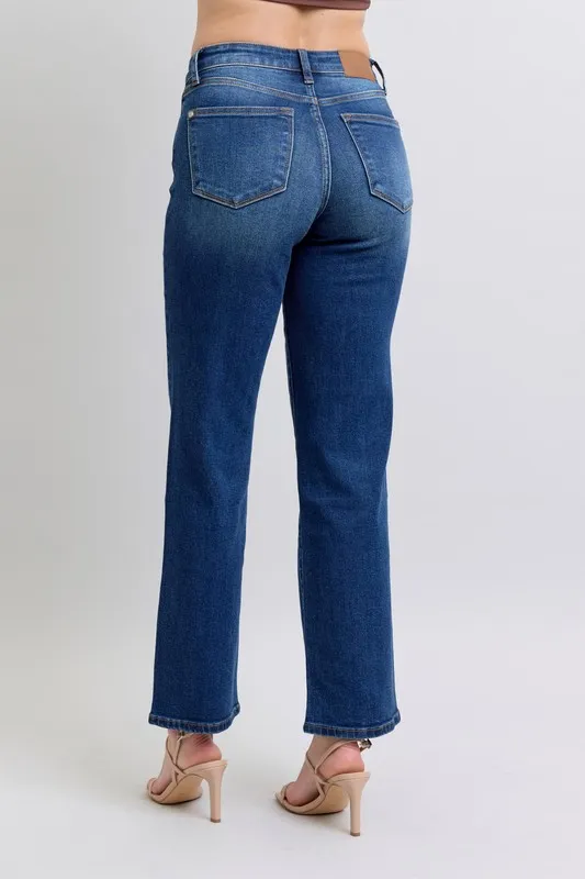 Full Size Side Seam Detail Straight Jeans with Pockets, image 4