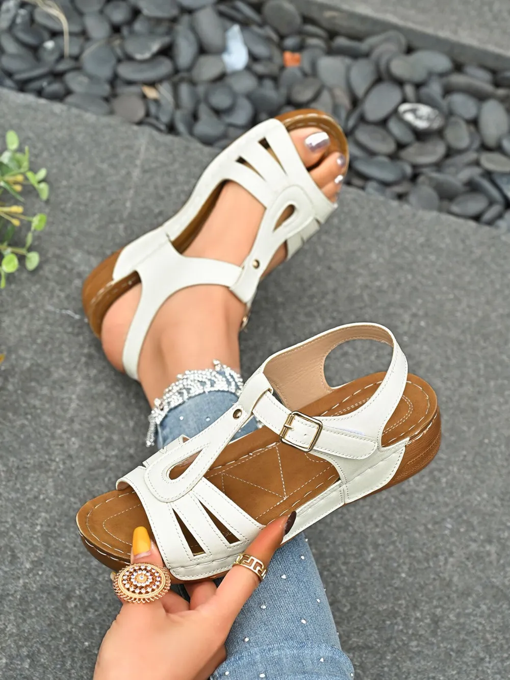 Open Toe Wedge Sandals, image 5