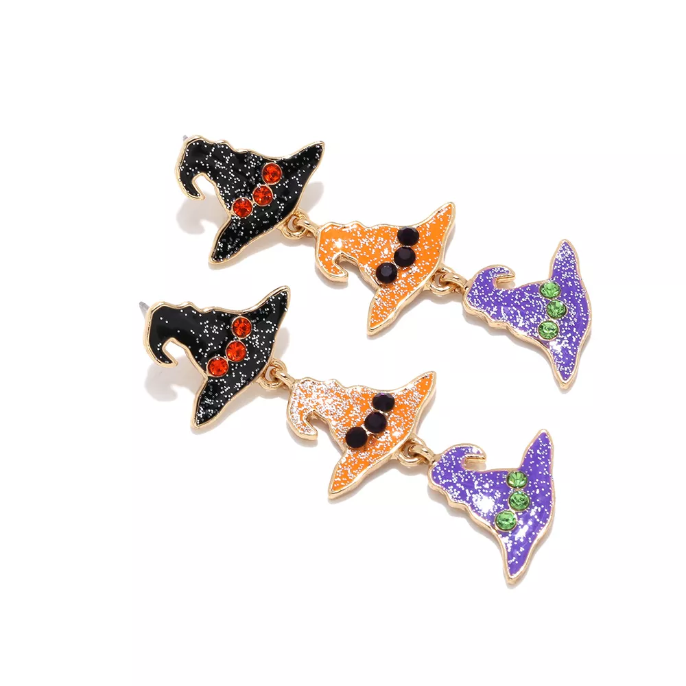 Halloween Witch Hat Drop Earrings, image 3