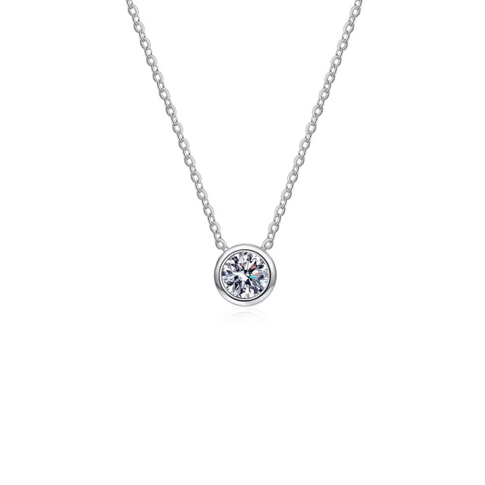 1 Carat Moissanite 925 Sterling Silver Pendant Necklace, image 3