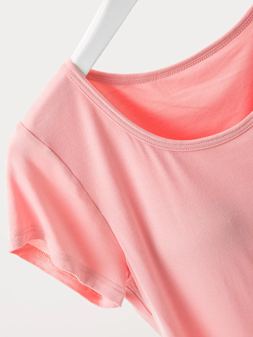 Round Neck Short Sleeve T-Shirt with Bra, image 4