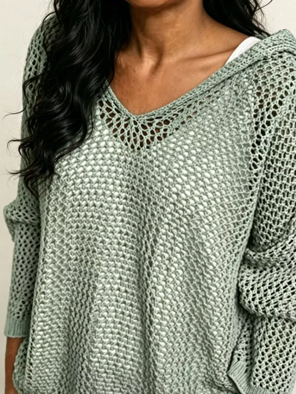 Loose Knit Hooded Cover Up, image 4