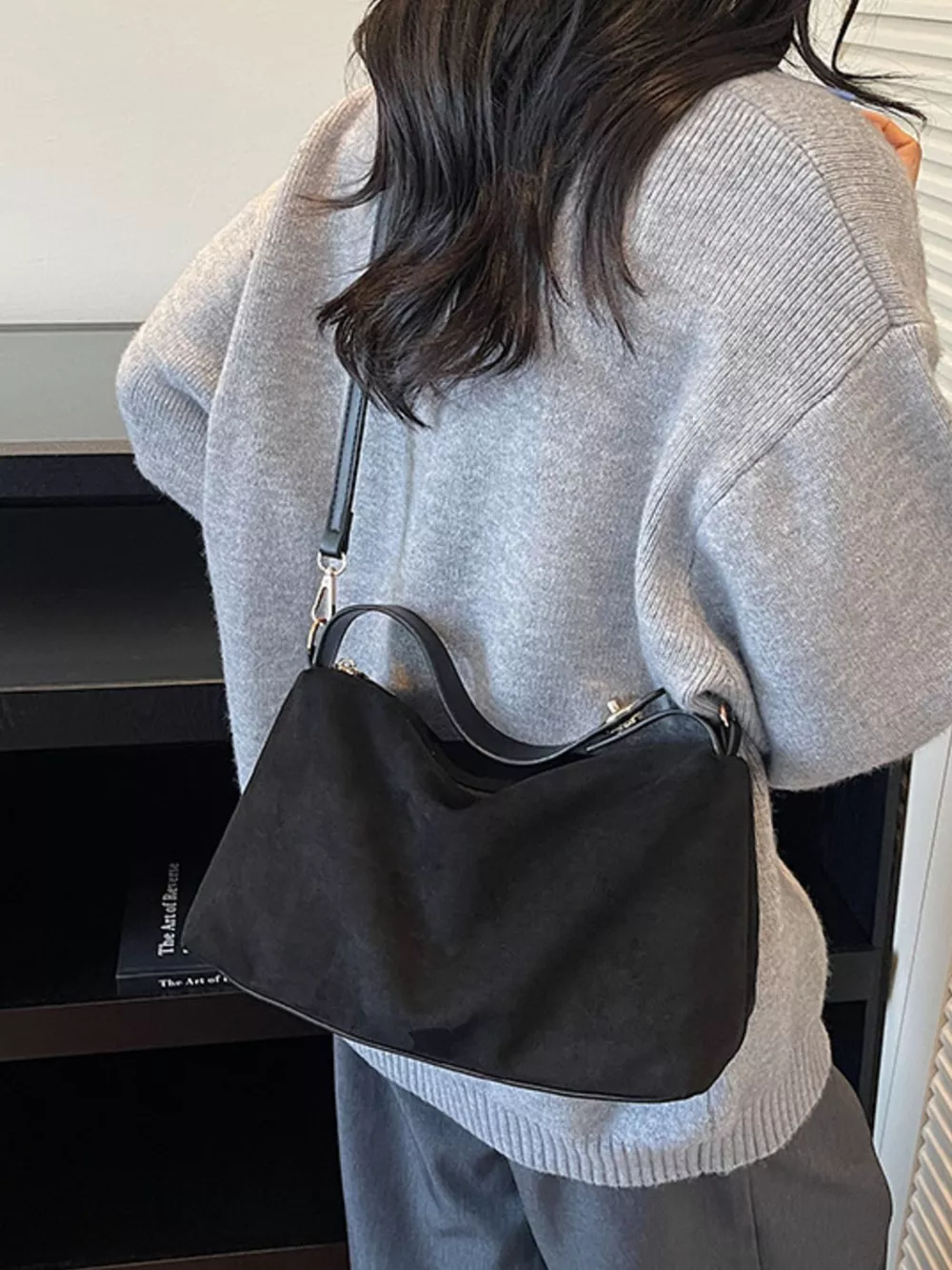 Suede Texture Crossbody Bag, image 2
