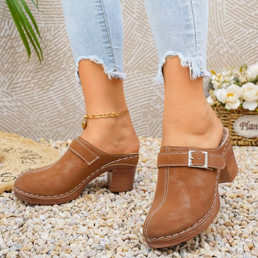 Round Toe Block Heels Sandals, image 3